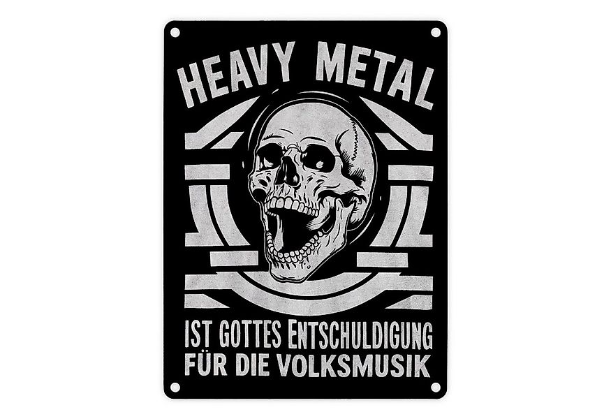 speecheese Metallschild Heavy Metal statt Volksmusik Metallschild in 15x20 günstig online kaufen