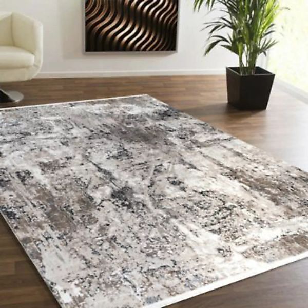 Carpetilla Designer wohnzimmer Teppich Abstrakte Musterung Modern Grau Crea günstig online kaufen