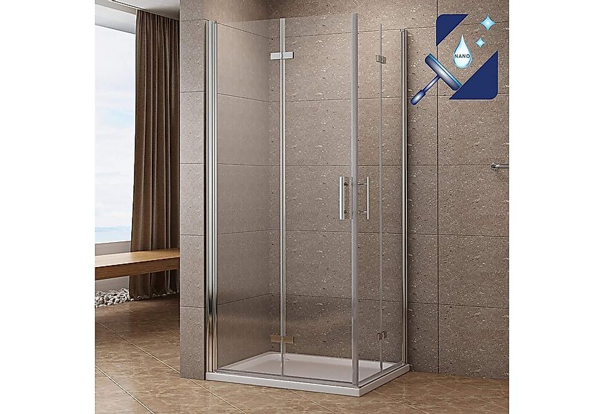 AQUABATOS Eckdusche Duschkabine Eckeinstieg Eckdusche mit doppelt Falttüren günstig online kaufen