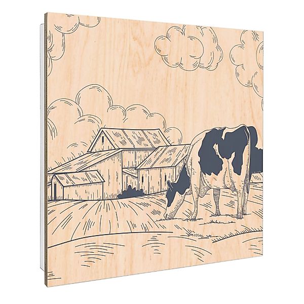 Banjado Schlüsselkasten mit Holzfront 30x30cm Weiß Scharnier Links 50 Haken günstig online kaufen