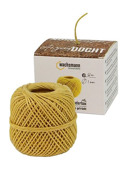 Wachsmann Bienenprodukte Bienenwachskerze Hanfdocht in Spenderbox (62 m, 1 günstig online kaufen