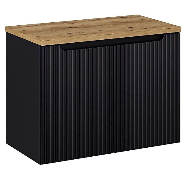 Lomadox Waschbeckenschrank NEWPORT-56-BLACK 80 cm Waschtisch-Unterschrank 4 günstig online kaufen