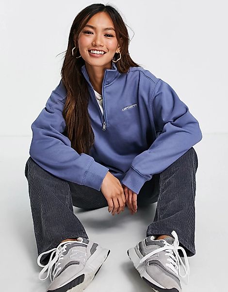 Carhartt WIP – Oversize-Sweatshirt mit Stehkragen und kurzem Reißverschluss günstig online kaufen