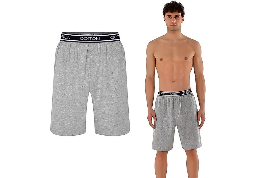 Qotton Pyjamashorts Kurze Herren Schlafanzughose Jogger Pyjamaunterteil Sch günstig online kaufen