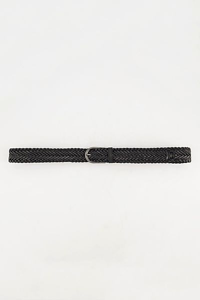 Ulla Popken Hüftgürtel Ledergürtel geflochten Metallic-Schließe günstig online kaufen