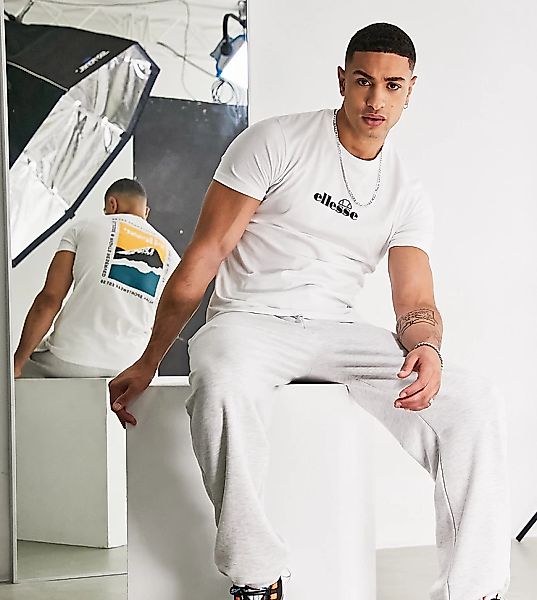 ellesse ‑ T-Shirt in Weiß mit Rückenprint günstig online kaufen