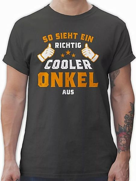 Shirtracer T-Shirt So sieht ein richtig cooler Onkel aus Orange Onkel günstig online kaufen