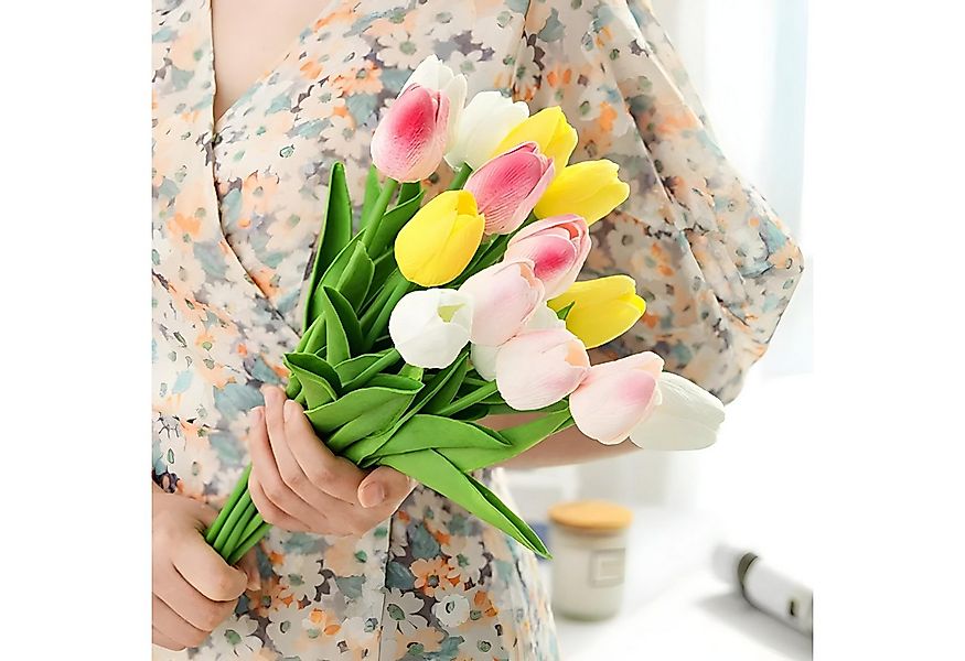 Kunstblume Blumenstrauß Kunstrosen Tulpen Blumenstrauß Bündel Tulpe, HS.SUP günstig online kaufen