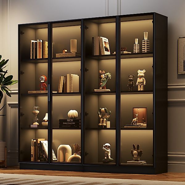 HAUSS SPOLE Vitrine mit LED-Beleuchtung, 4-türiger günstig online kaufen