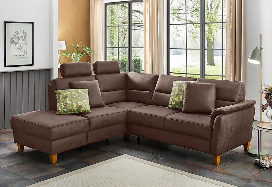 Home affaire Ecksofa "Palmera L-Form, B: 236 cm" optional Bettfunktion & Be günstig online kaufen