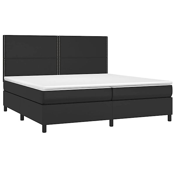 vidaXL Boxspringbett mit Matratze & LED Schwarz 200x200 cm Kunstleder 31359 günstig online kaufen