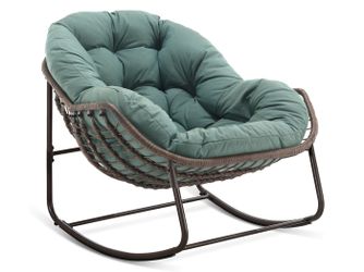 SeedWave Schaukelstuhl Übergroß mit PE-Rattan-Geflecht, 15 günstig online kaufen