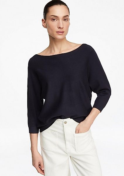 comma 3/4 Arm-Pullover Strickpullover Feinstrickpullover mit Fledermausärme günstig online kaufen