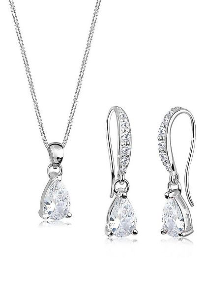 Elli Schmuckset Ohrhänger Anhänger mit Zirkonia Tropfen aus 925 Sterling Si günstig online kaufen