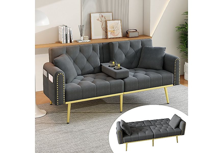 KLAM HOME Schlafsofa Schlafsofa Ausklappbar Mit Verstellbarer Rückenlehne, günstig online kaufen