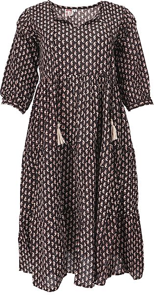 Guru-Shop Midikleid Boho Sommerkleid, bedrucktes Midikleid,.. günstig online kaufen