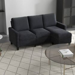 HOMCOM 3-Sitzer Ecksofa Eckcouch in L-Form, günstig online kaufen