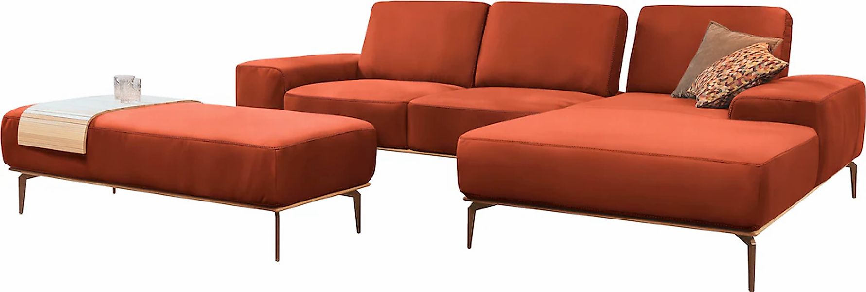 W.SCHILLIG Ecksofa "run, Designsofa mit tollem Sitzkomfort, L-Form" mit Hol günstig online kaufen