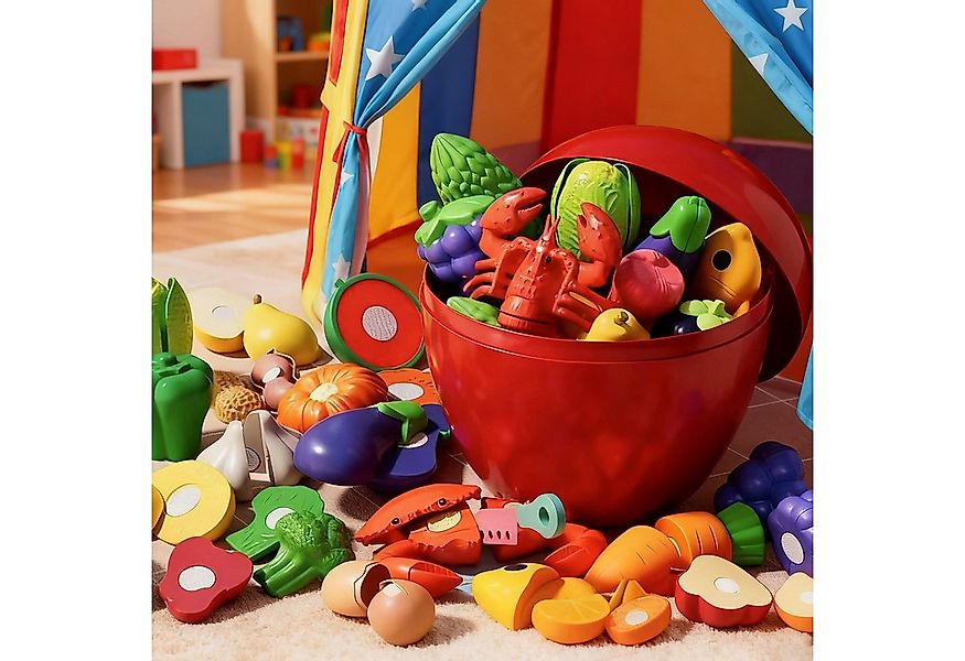 OKWISH Spiellebensmittel Lernspielzeug-Küchenset 31-teiliges Küchen- und Ob günstig online kaufen