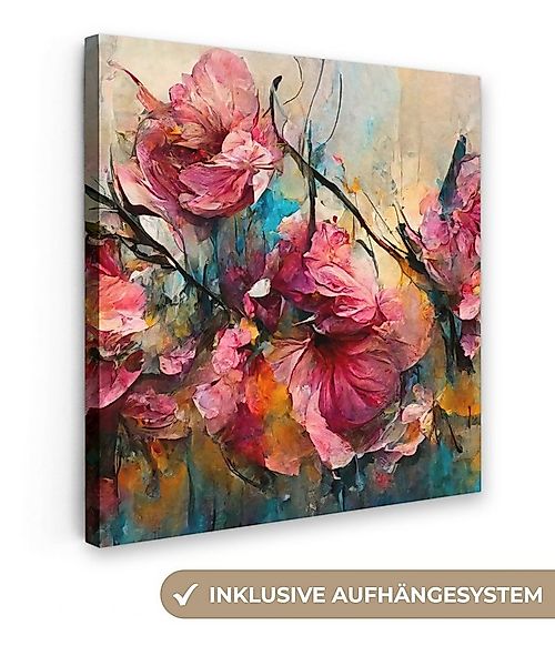OneMillionCanvasses® Leinwandbild Kunst - Blumen - Rosa - Rosen - Natur, Fo günstig online kaufen