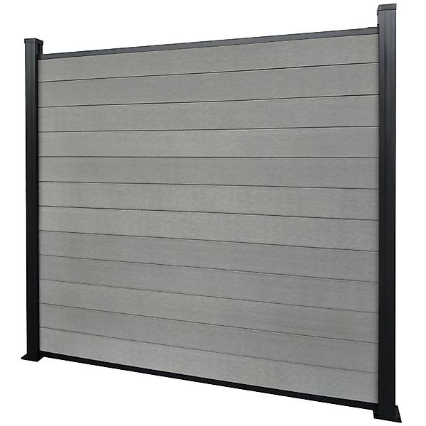KARAT WPC Sichtschutzzaun Kronos Komplettset Gartenzaun 180 x 180 cm Stone günstig online kaufen