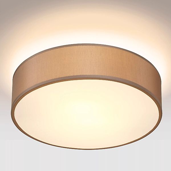 Deckenlampe Taupe Stoff Ø38cm günstig online kaufen