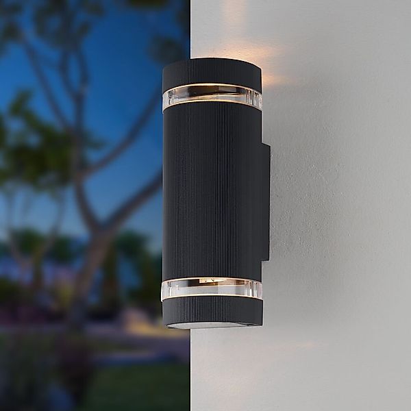 famlights | Wandleuchte Viola aus Metall in Anthrazit Up- and Downlight GU1 günstig online kaufen