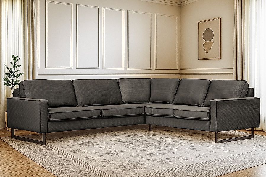 Home affaire Ecksofa Pinto, XXL, 250/290 cm, langer Schenkel, Ottomane, Cor günstig online kaufen