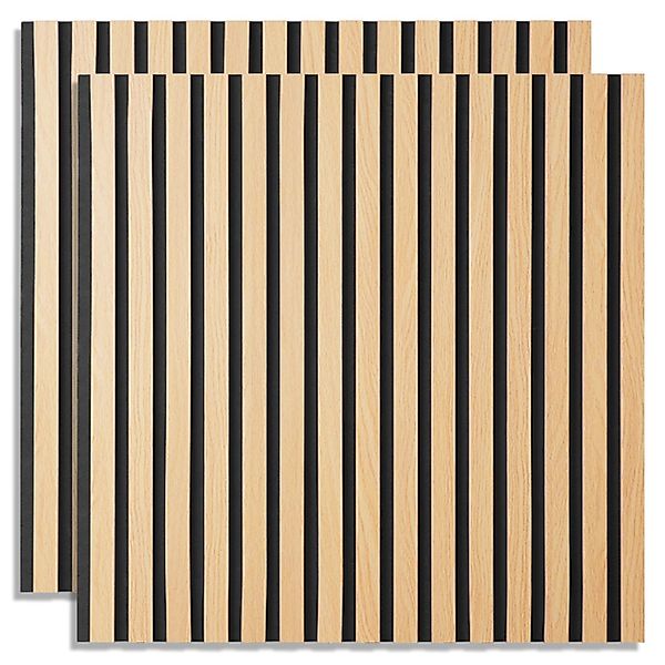 Homestyle4u Akustikpaneele Holz 60x60 cm 2er Set Wandpaneele Paneele 2655 günstig online kaufen