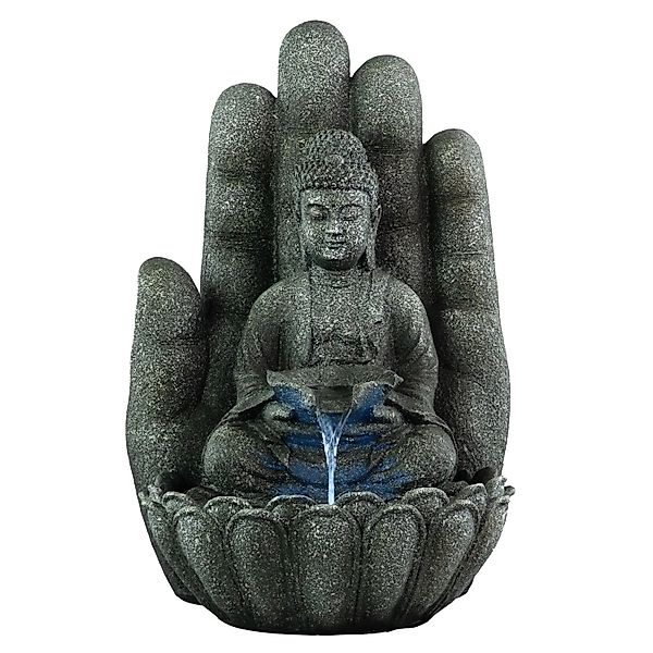 Intergarden Wasserspiel Zimmerbrunnen Mittelgroß Buddha 55cm mit Beleuchtun günstig online kaufen