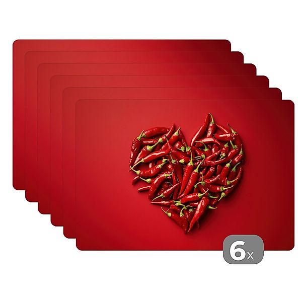 MuchoWow Platzset Paprika - Rot - günstig online kaufen