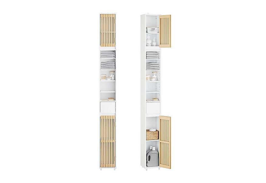 SoBuy Hochschrank BZR34, Badschrank schmal, Badezimmermöbel, Wasserabweisen günstig online kaufen