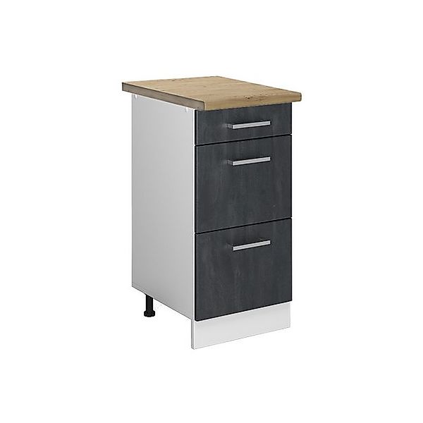 Vicco Unterschrank R-Line, Schwarz Beton/Weiß, 40 günstig online kaufen