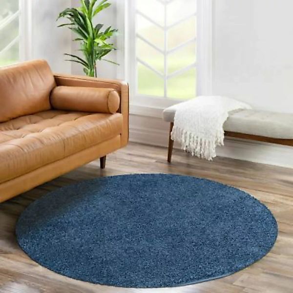 carpet city® Shaggy Hochflor Teppich - Blau - Flauschig-Weich - Langflor Te günstig online kaufen