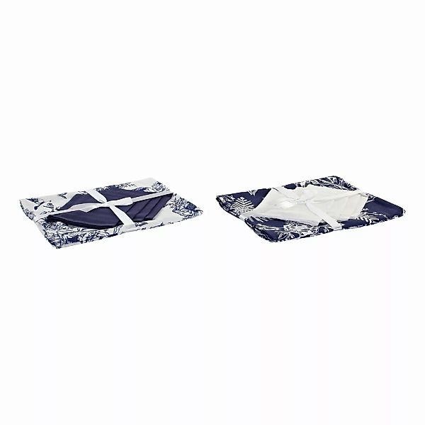 Tischdecke Und Servietten Dkd Home Decor Baumwolle Weiß Marineblau (150 X 1 günstig online kaufen