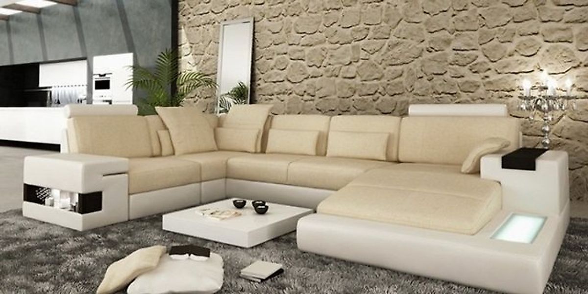 JVmoebel Ecksofa Großes Sofa Wohnlandschaft Ledersofa Polster Sitz Ecke Cou günstig online kaufen