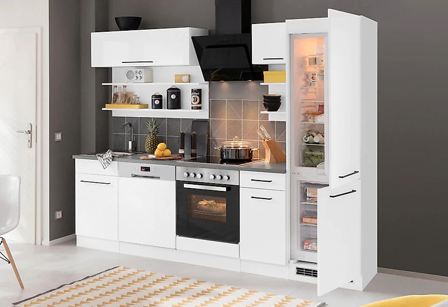 KOCHSTATION "KS-Tulsa" ohne E-Geräte, Breite 270 cm, schwarze Metallgriffe, günstig online kaufen