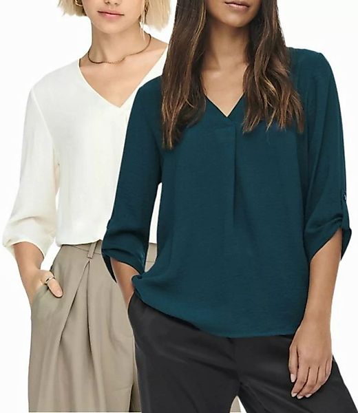 JDY Blusenshirt (2er-Pack) Basic Bluse Top im Doppelpack günstig online kaufen