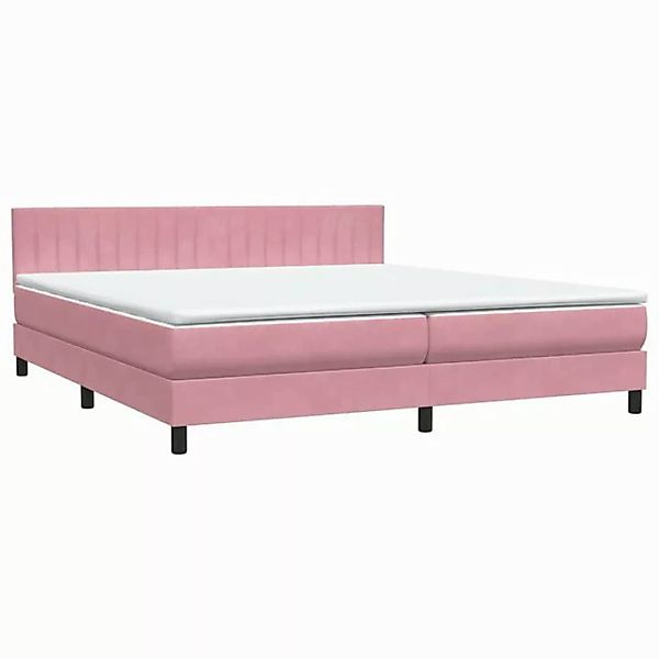 vidaXL Bett Boxspringbett mit Matratze Rosa 180x220 cm Samt günstig online kaufen