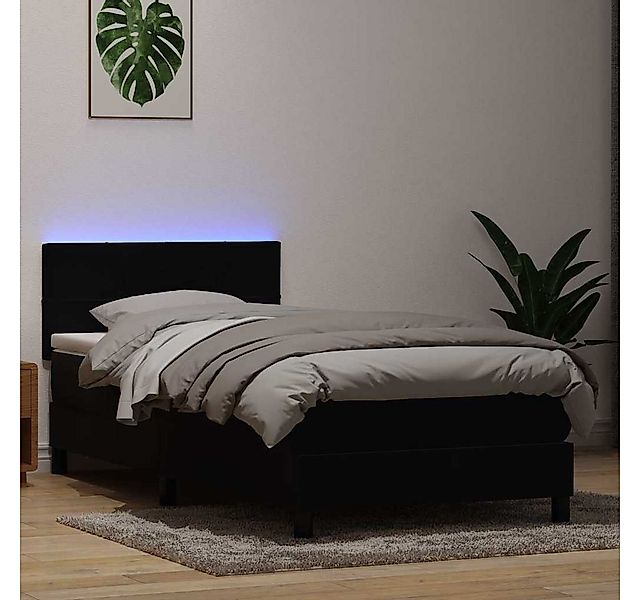 vidaXL Boxspringbett, Boxspringbett mit Matratze Schwarz 90x210 cm Samt günstig online kaufen