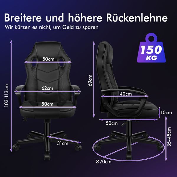 ALFORDSON Bürostuhl Racing Schreibtischstuhl, Drehbarer PC-Gaming-Stuhl günstig online kaufen