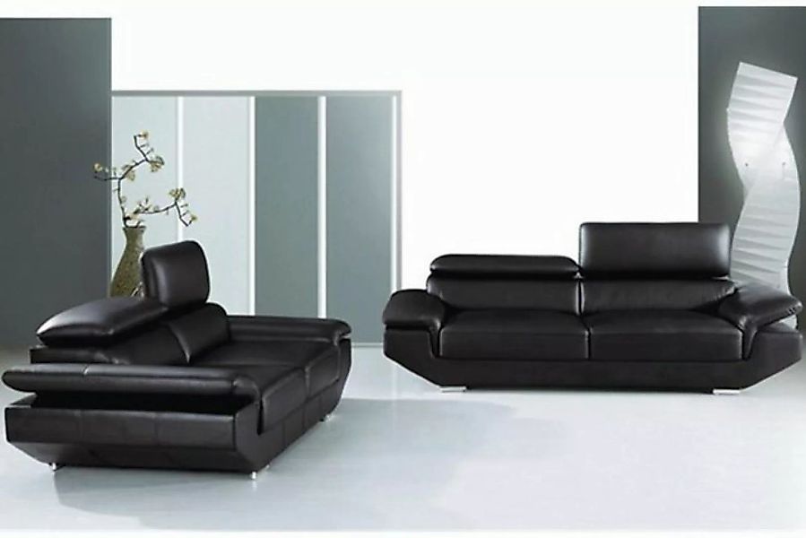 JVmoebel Sofa Weiße Luxus Möbel Sofagarnitur Couch Sofa Polster 3+2 Lederso günstig online kaufen