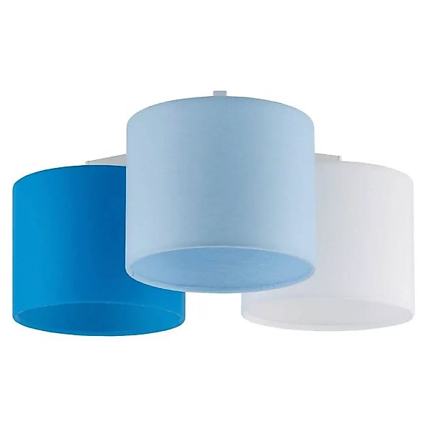 famlights | Deckenleuchte Solea in Blau und Weiß E27 3-flammig günstig online kaufen