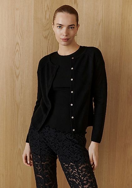 rosemunde Strickjacke LAICA Knöpfe als Verschluss, Rundhalsausschnitt, Schu günstig online kaufen