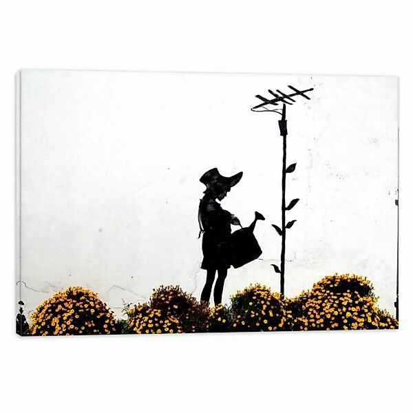Wandbild Banksy Flower Girl Bilder Wohnzimmer günstig online kaufen