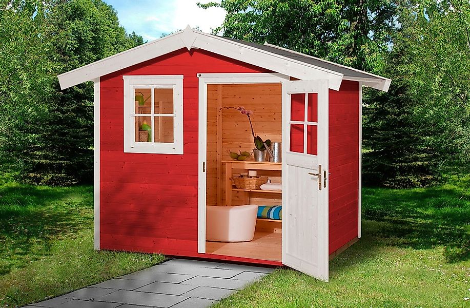 Gartenhaus 123 Gr.2 Satteldach Schwedenrot 28 mm günstig online kaufen