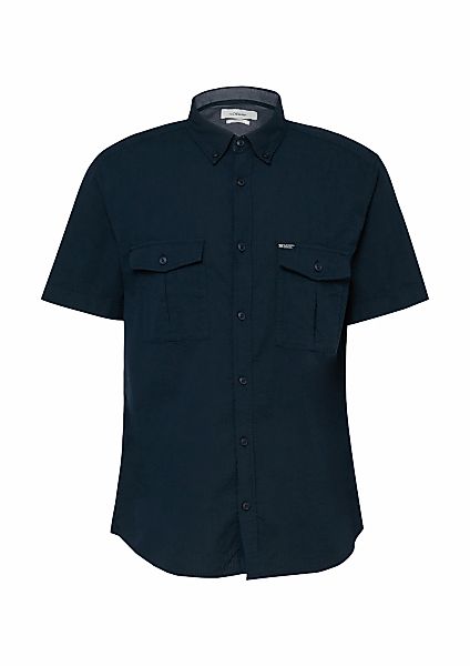 s.Oliver Kurzarmhemd mit dezenten Streifen, Button-down-Kragen, Baumwolle günstig online kaufen