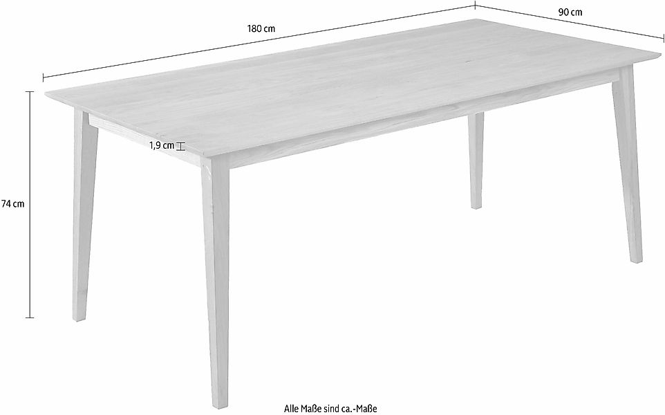 massivline&more Esstisch "Filippa", Gestell aus Massivholz günstig online kaufen
