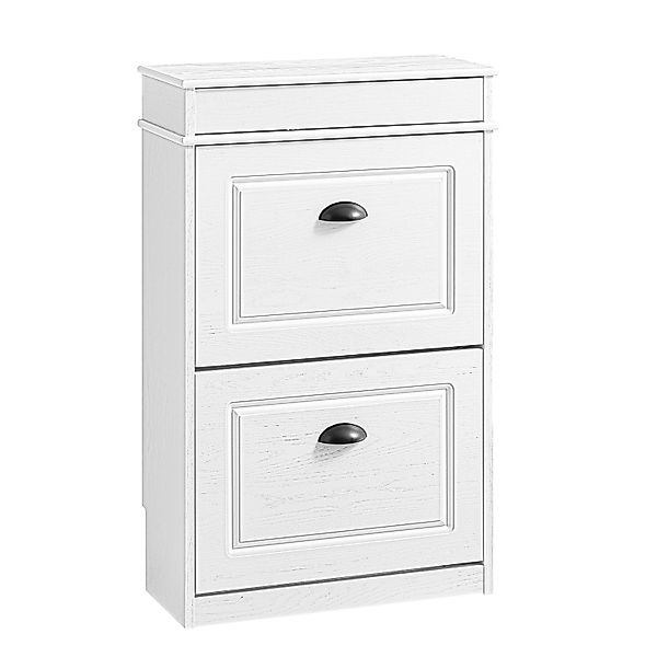 SoBuy Schuhschrank Schmal mit 2 Klappen Schuhkommode Schuhregal 54x82x24cm günstig online kaufen