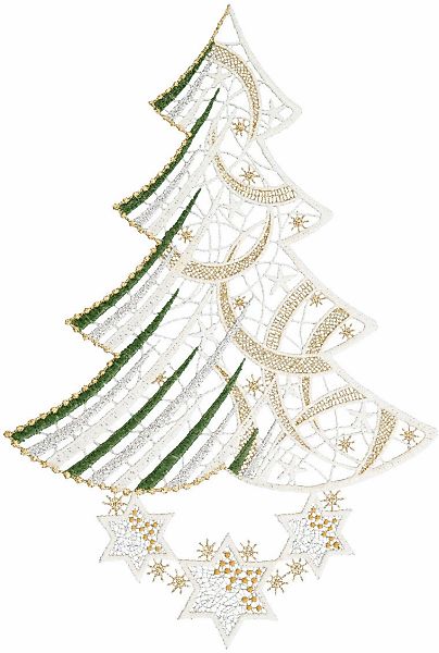 W. Reuter & Sohn - Plauener Spitze Fensterbild "Baum", Made in Germany günstig online kaufen